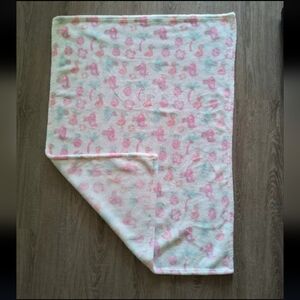 Trend Lab Tropical White Pink Soft Fleece Baby Blanket with Birds And Flowers